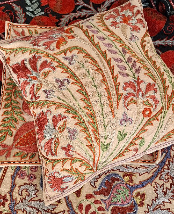 Suzani handmade pillow, pillow case,pillow cover from Uzbekistan.Decorative hand embroidery cushions
