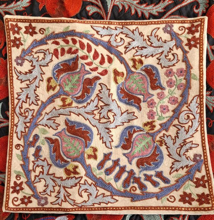 Hand embroidered Suzani Pillow, Suzani cushion, Decorative Pillow, pillow case, Handmade Suzani Pillow Cover from Uzbekistan