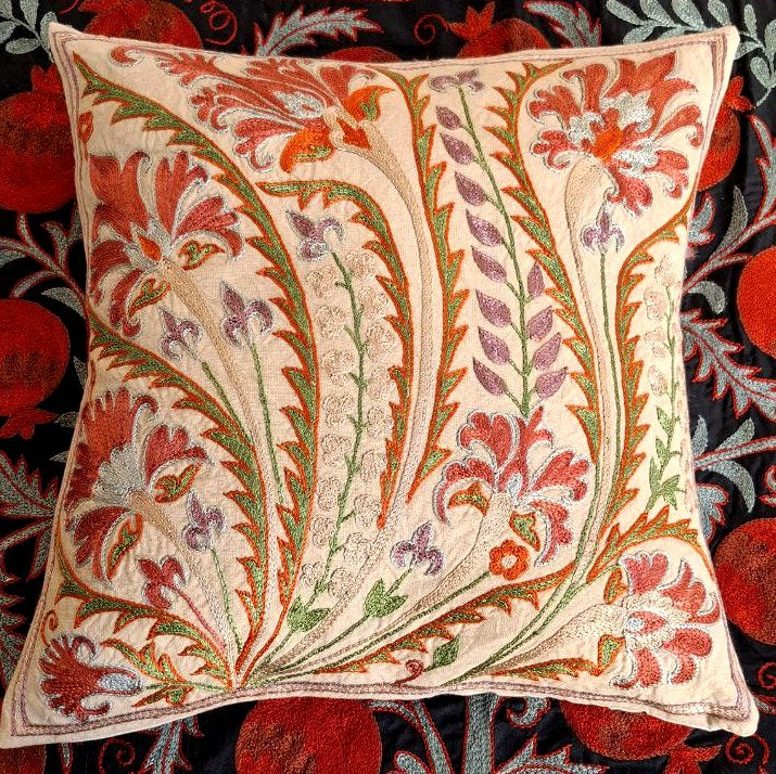 Suzani handmade pillow, pillow case,pillow cover from Uzbekistan.Decorative hand embroidery cushions