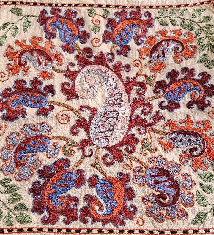 Suzani handmade pillow, pillow case,pillow cover from Uzbekistan.Decorative hand embroidery cushions