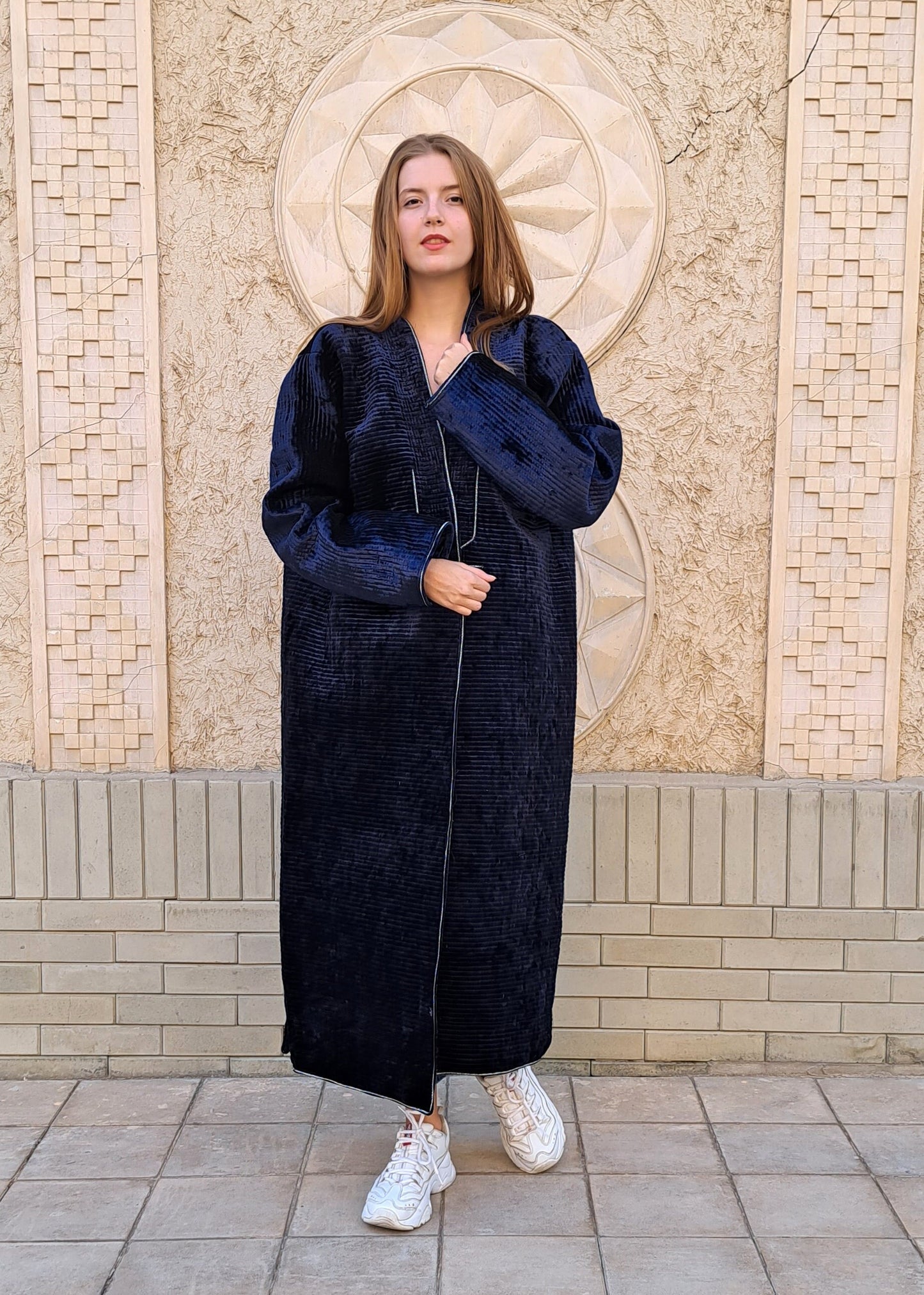 Uzbek handmade silk velvet warm quilted chapan,coat,robe .Unisex,free size.