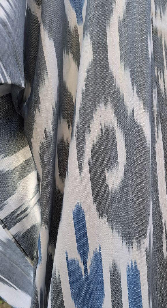Handwoven Ikat Chapan,coat,robe, jacket. Hand-dyed, hand loomed natural ikat from Uzbekistan.