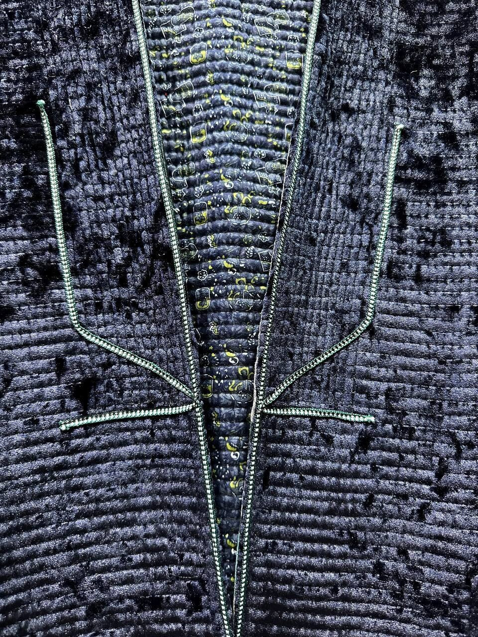 Uzbek handmade warm quilted silk velvet chapan, coat, robe .Unisex, free size.