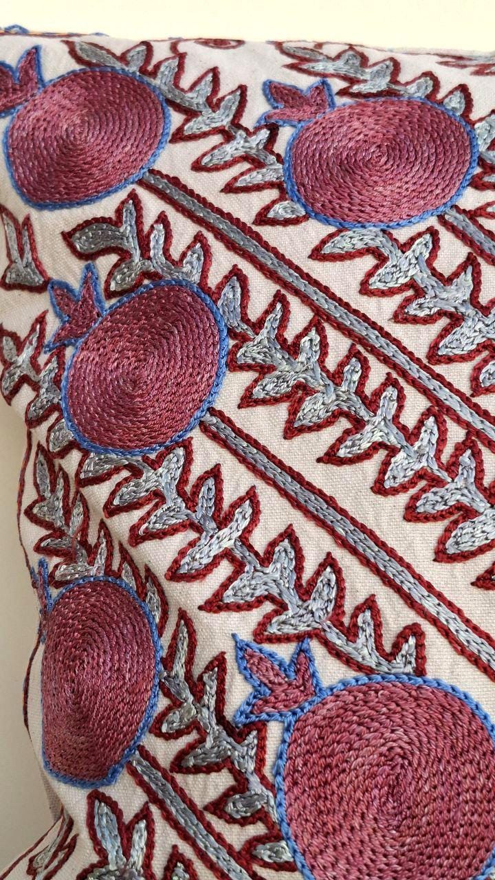 Hand embroidered Suzani Pillow cover, Suzani cushion, Decorative Pillow, pillow case Uzbekistan