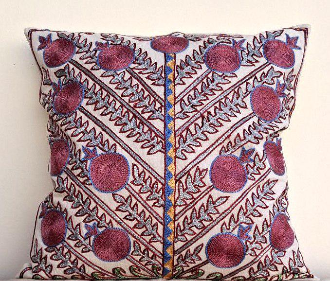 Hand embroidered Suzani Pillow cover, Suzani cushion, Decorative Pillow, pillow case Uzbekistan