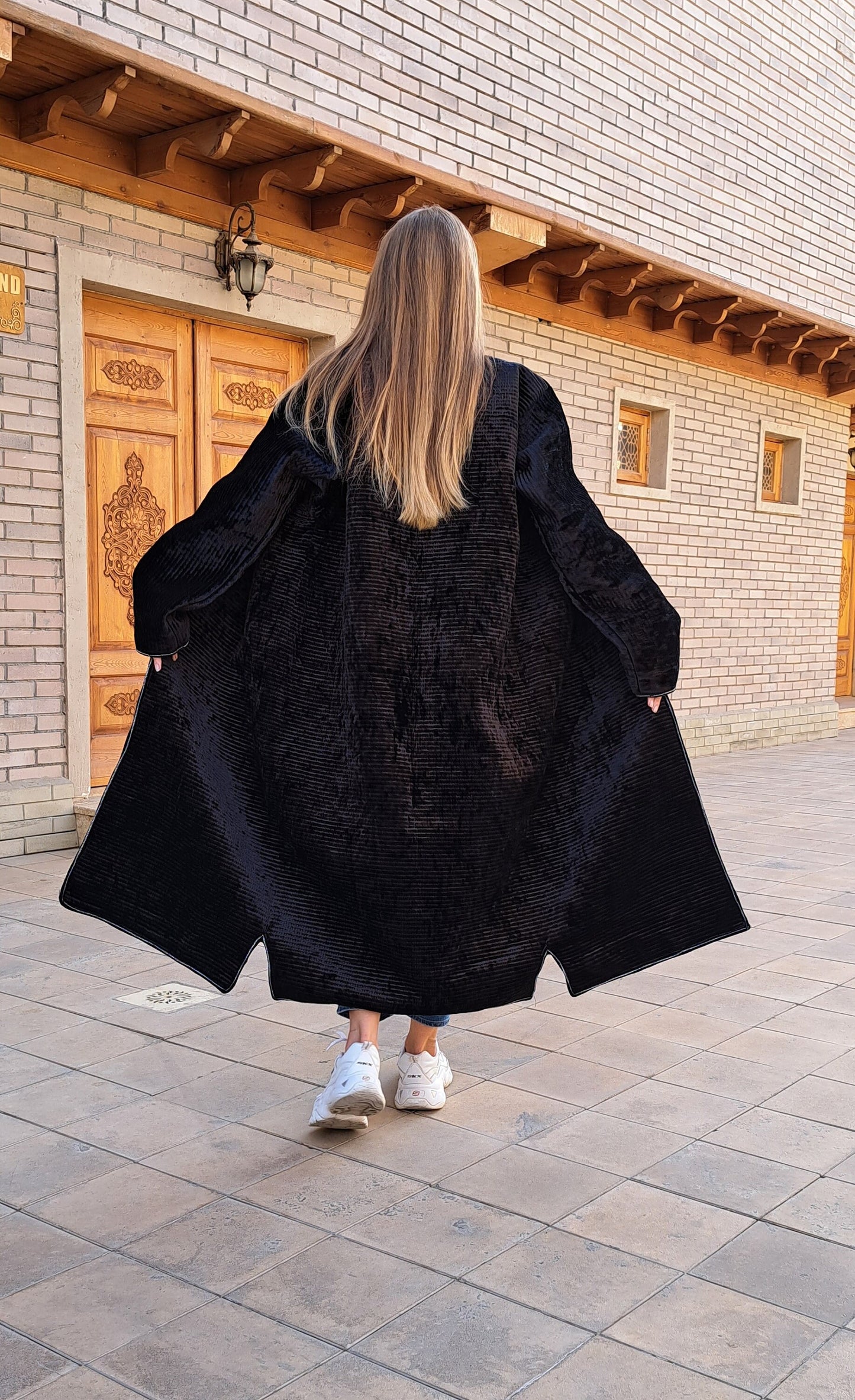 Uzbek silk velvet warm quilted chapan,coat,robe .Unisex,free size.