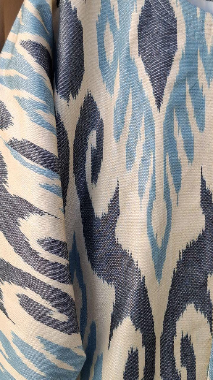 Handwoven Ikat Chapan,coat,robe, jacket. Hand-dyed, hand loomed natural ikat from Uzbekistan.