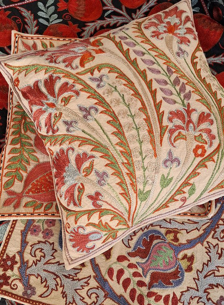 Suzani handmade pillow, pillow case,pillow cover from Uzbekistan.Decorative hand embroidery cushions