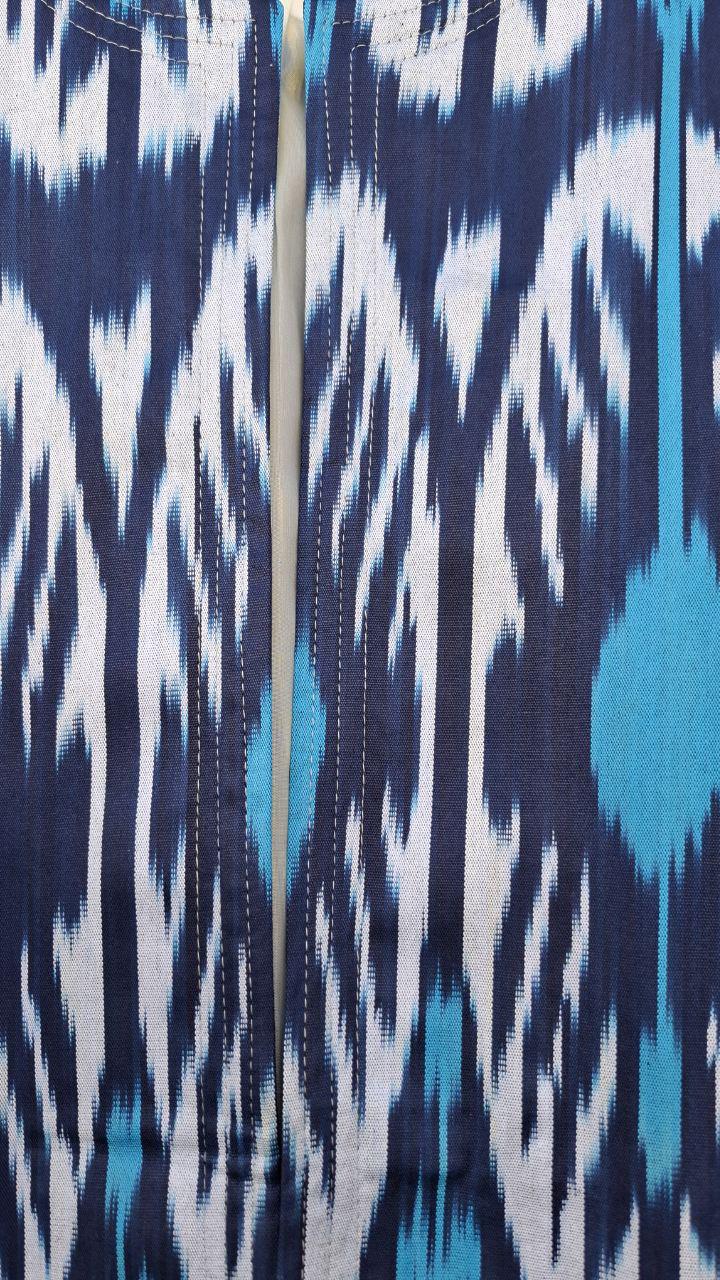 Handwoven Uzbek Ikat Chapan ,coat ,robe,kaftan ,jacket. Hand-dyed, hand loomed natural cotton/silk organic ikat from Uzbekistan