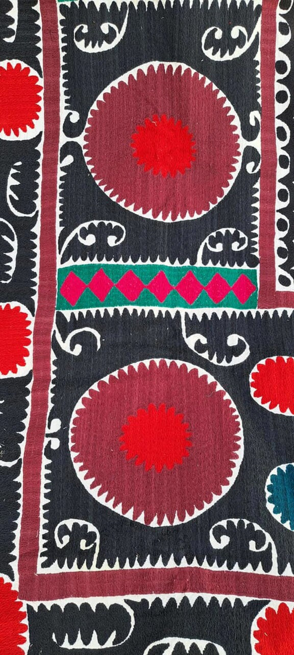 Uzbek vintage hand embroidery Suzani from Samarkand .Tablecloth, Wall hanging, Bedspread,Bedcover.