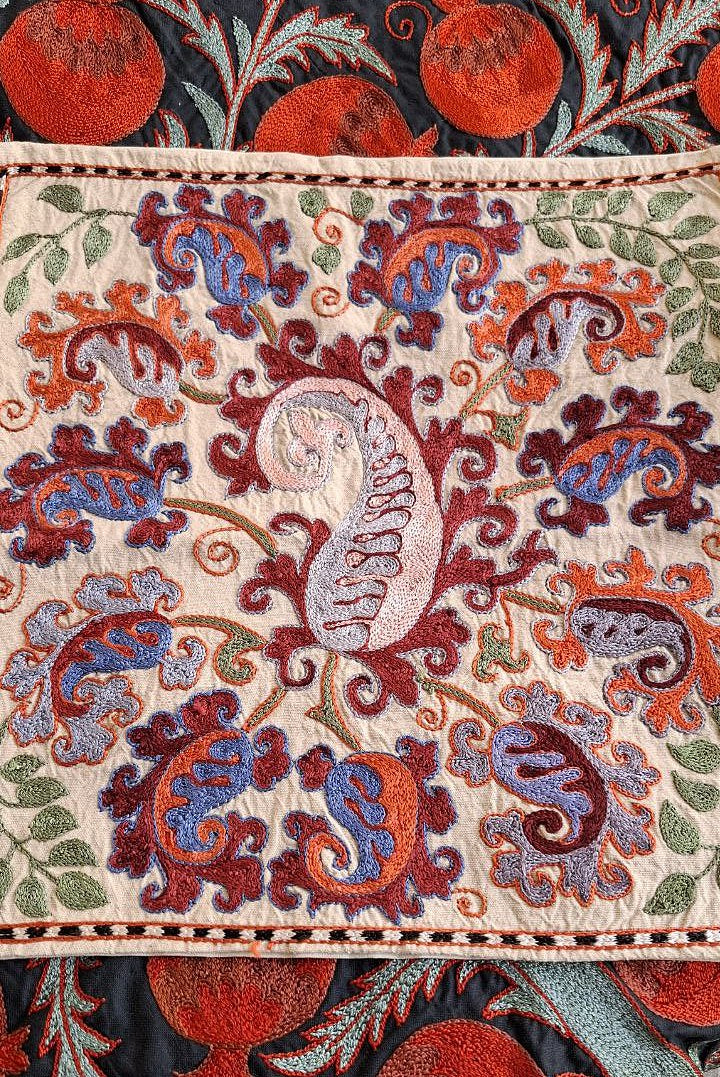 Suzani handmade pillow, pillow case,pillow cover from Uzbekistan.Decorative hand embroidery cushions