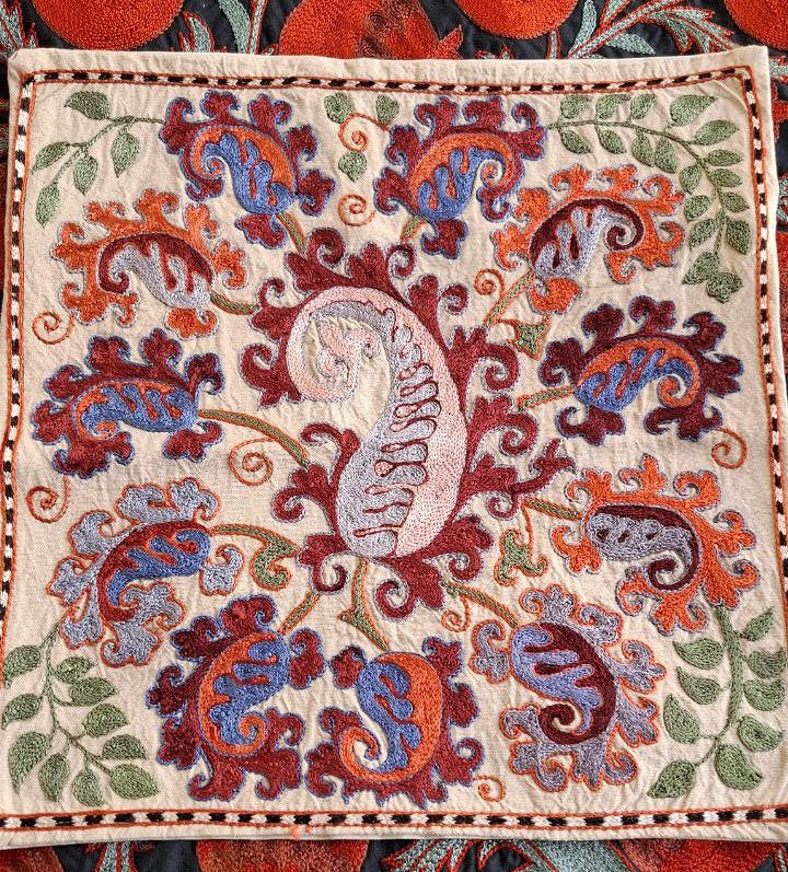 Suzani handmade pillow, pillow case,pillow cover from Uzbekistan.Decorative hand embroidery cushions