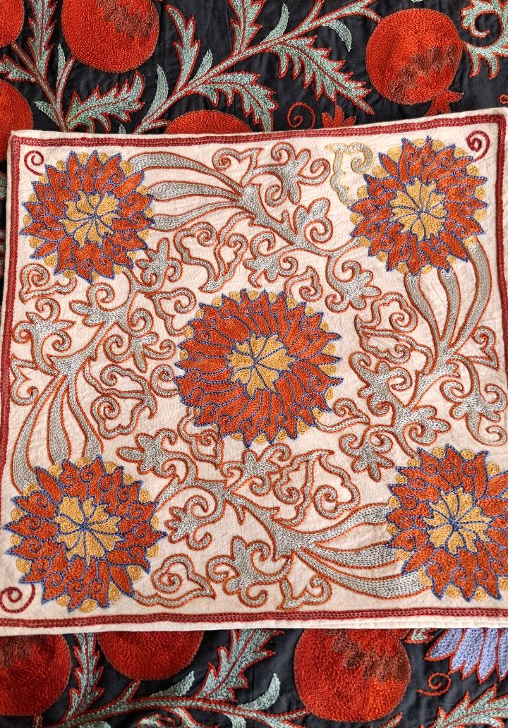 Suzani handmade pillow, pillow case,pillow cover from Uzbekistan.Decorative hand embroidery cushions