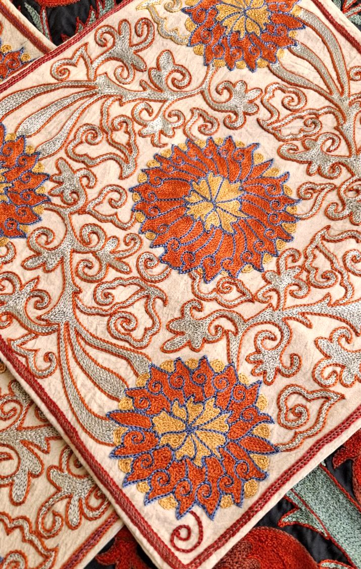 Suzani handmade pillow, pillow case,pillow cover from Uzbekistan.Decorative hand embroidery cushions