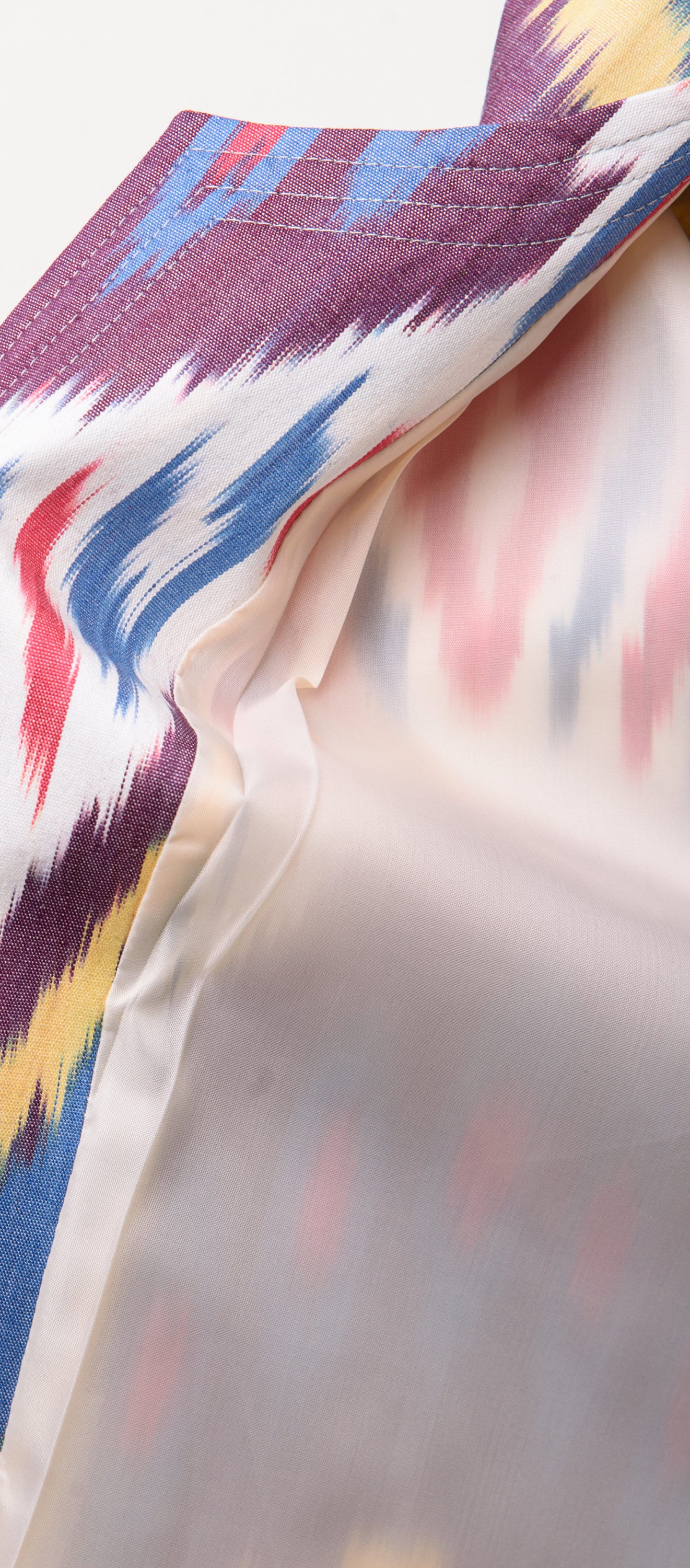 Handwoven Ikat Chapan,coat,robe, jacket. Hand-dyed, hand loomed natural ikat from Uzbekistan.