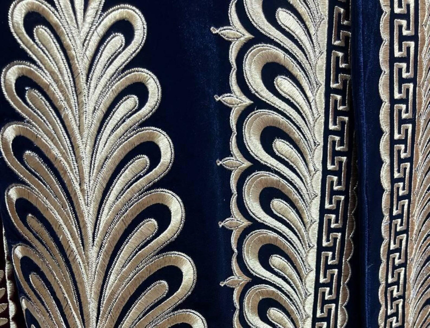 Golden embroidered chapan, uzbek robe, uzbek coat, caftan, jacket