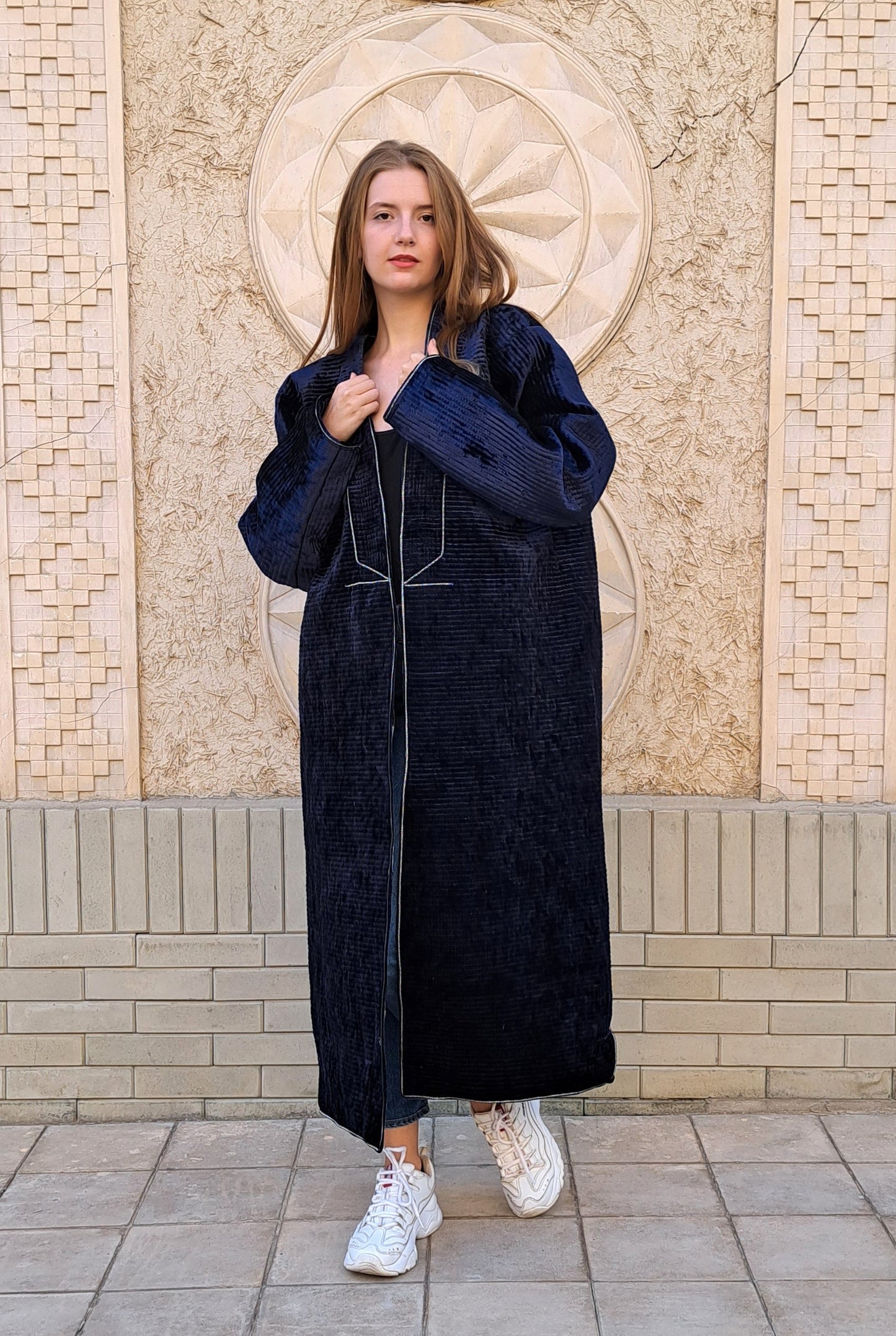Uzbek handmade silk velvet warm quilted chapan,coat,robe .Unisex,free size.