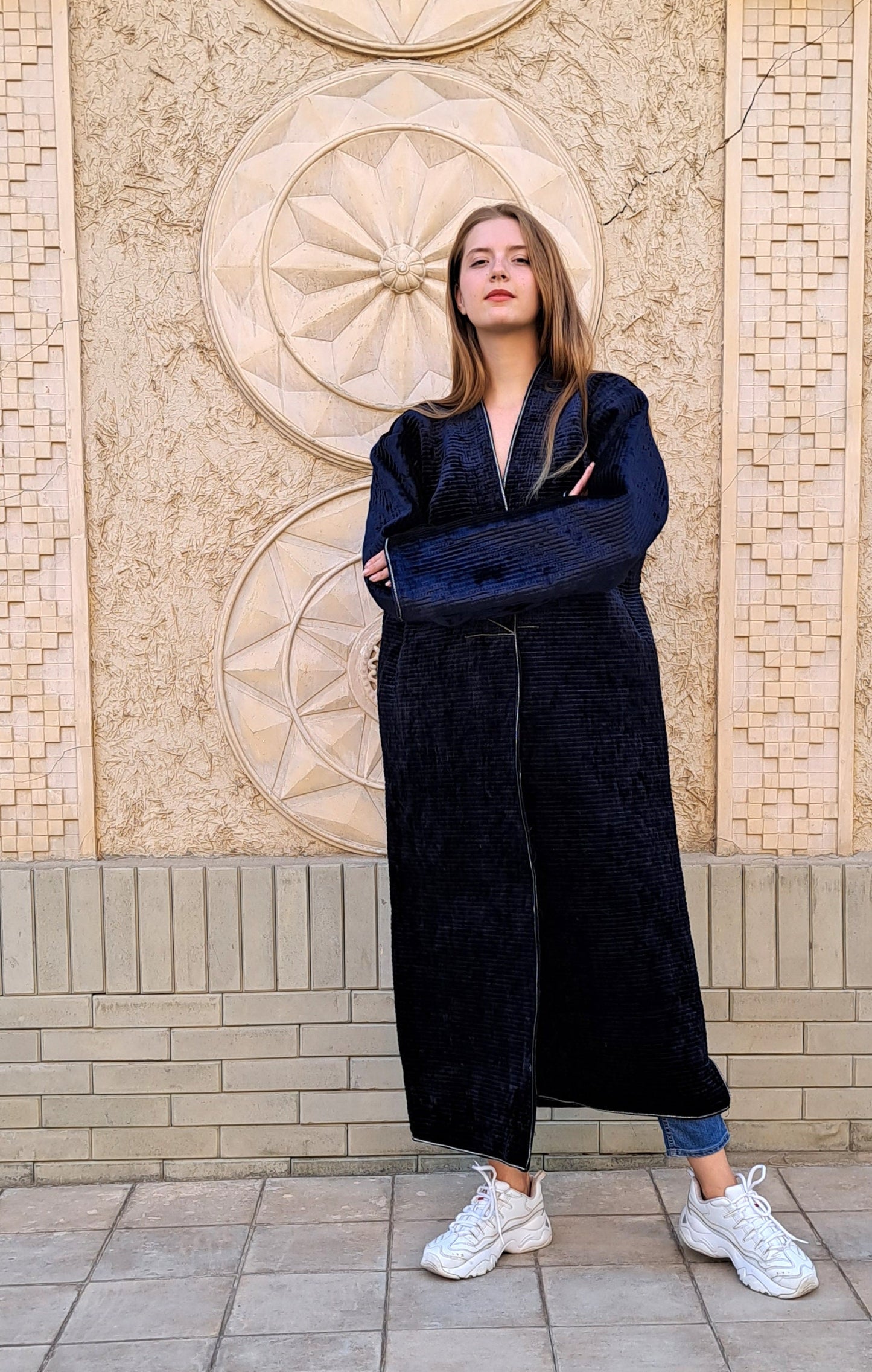 Uzbek handmade silk velvet warm quilted chapan,coat,robe .Unisex,free size.