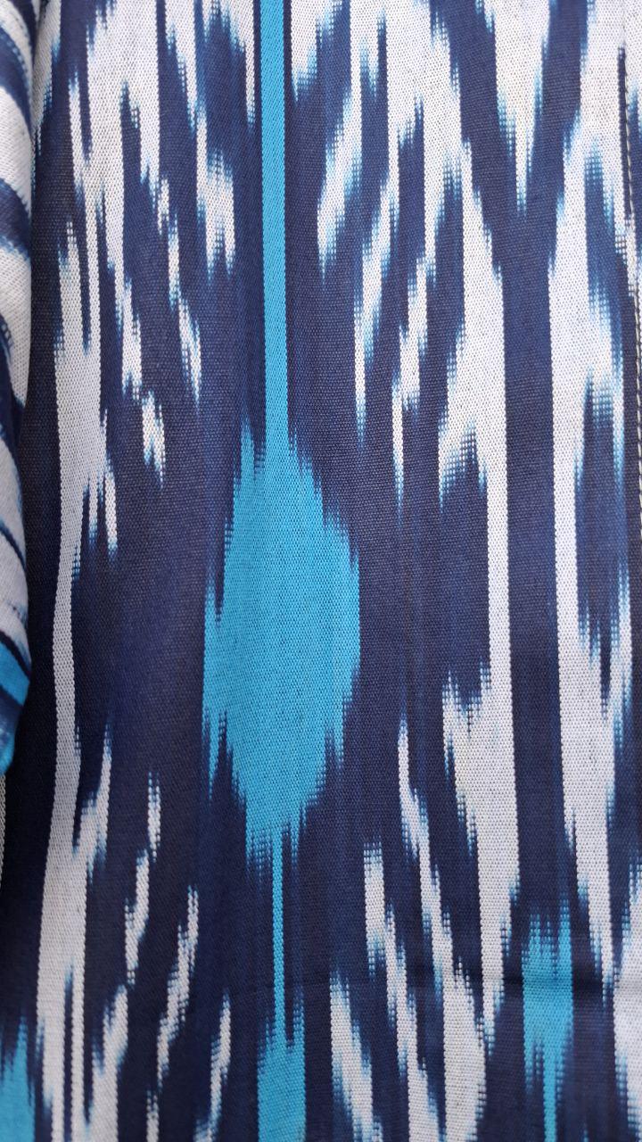 Handwoven Uzbek Ikat Chapan ,coat ,robe,kaftan ,jacket. Hand-dyed, hand loomed natural cotton/silk organic ikat from Uzbekistan