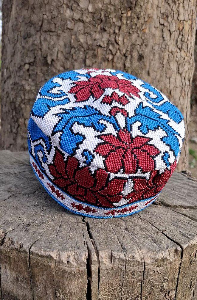 A set of 6 Traditional Uzbek hand embroidery head wear ,duppi cap, skullcap,duppi,hat.