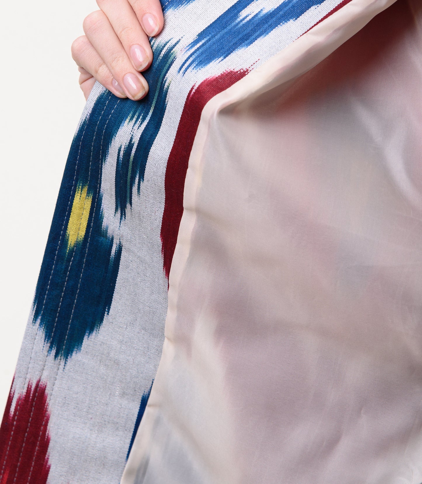 Handwoven Ikat Chapan,coat,robe, jacket. Hand-dyed, hand loomed natural ikat from Uzbekistan.