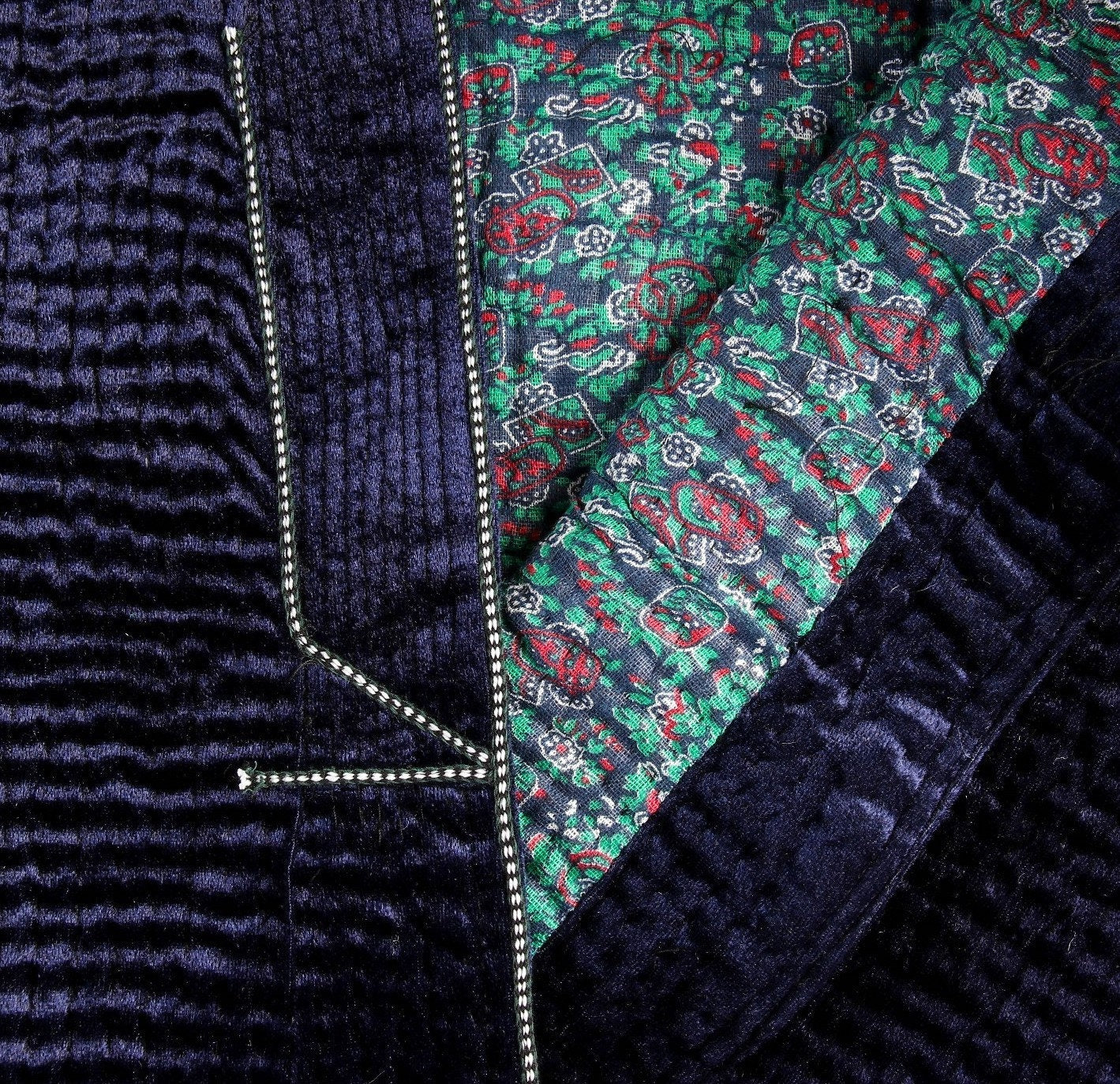 Uzbek handmade silk velvet warm quilted chapan,coat,robe .Unisex,free size.