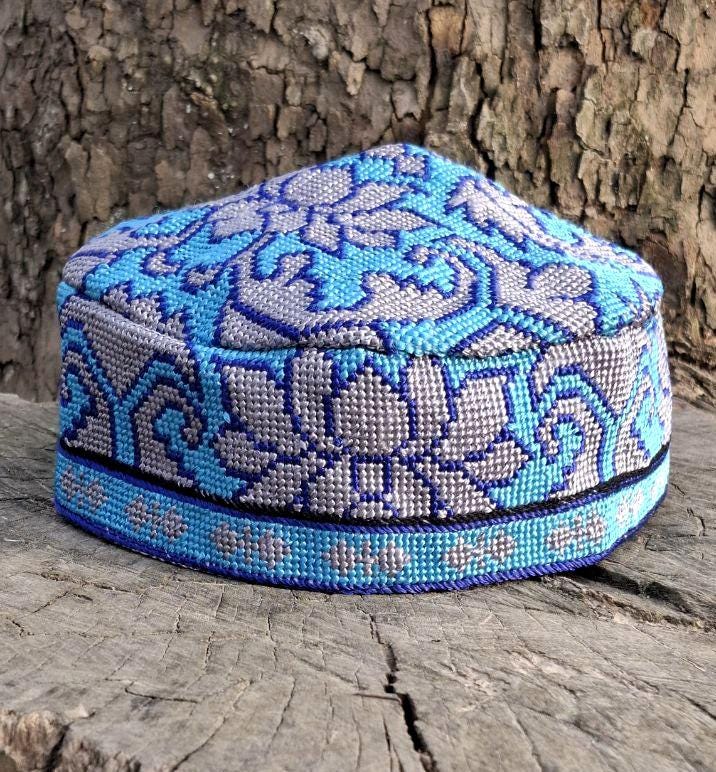A set of 6 Traditional Uzbek hand embroidery head wear ,duppi cap, skullcap,duppi,hat.