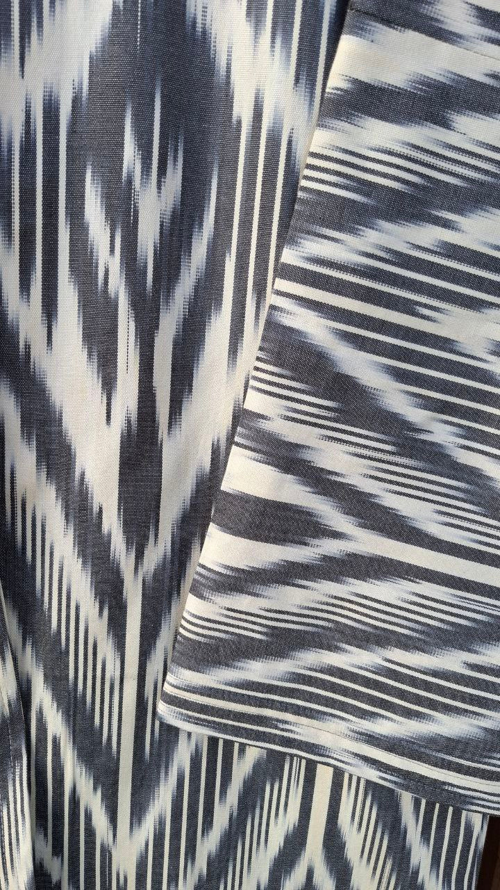 Handwoven Ikat Chapan,coat,robe, jacket. Hand-dyed, hand loomed natural ikat from Uzbekistan.