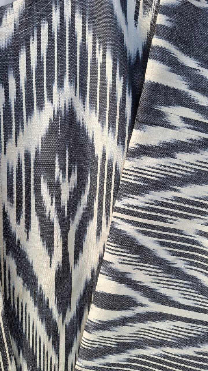 Handwoven Ikat Chapan,coat,robe, jacket. Hand-dyed, hand loomed natural ikat from Uzbekistan.